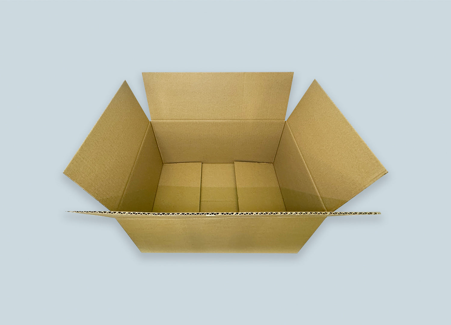 RSC Corrugated Box Top View Open