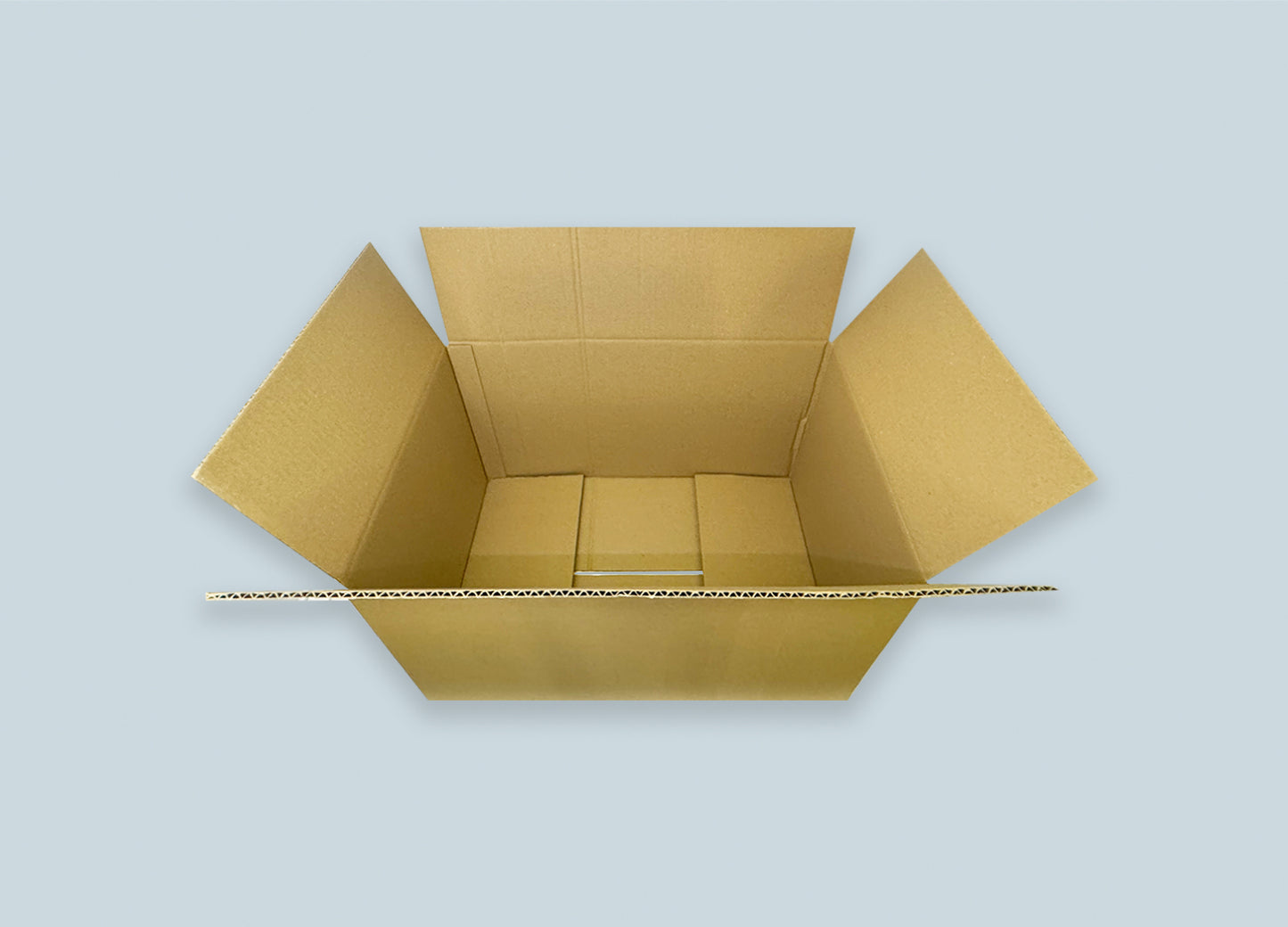 RSC Corrugated Box Top View Open