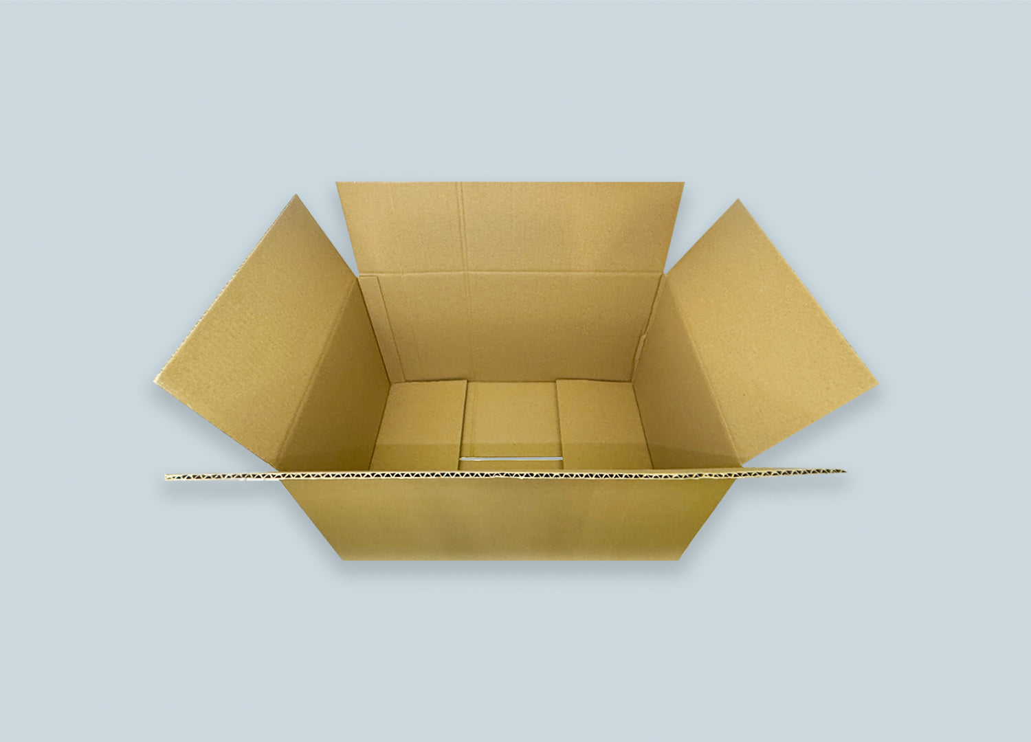 RSC Corrugated Box Top View Open