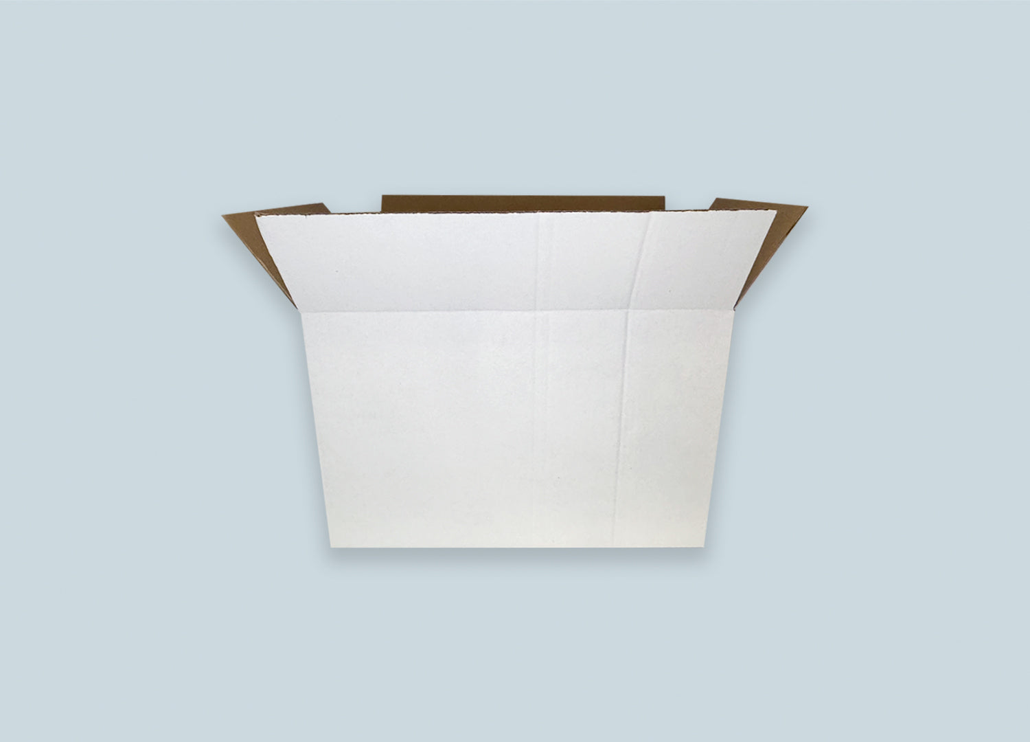 RSC Corrugated White Box Front View Open