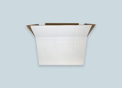 RSC Corrugated White Box Front View Open