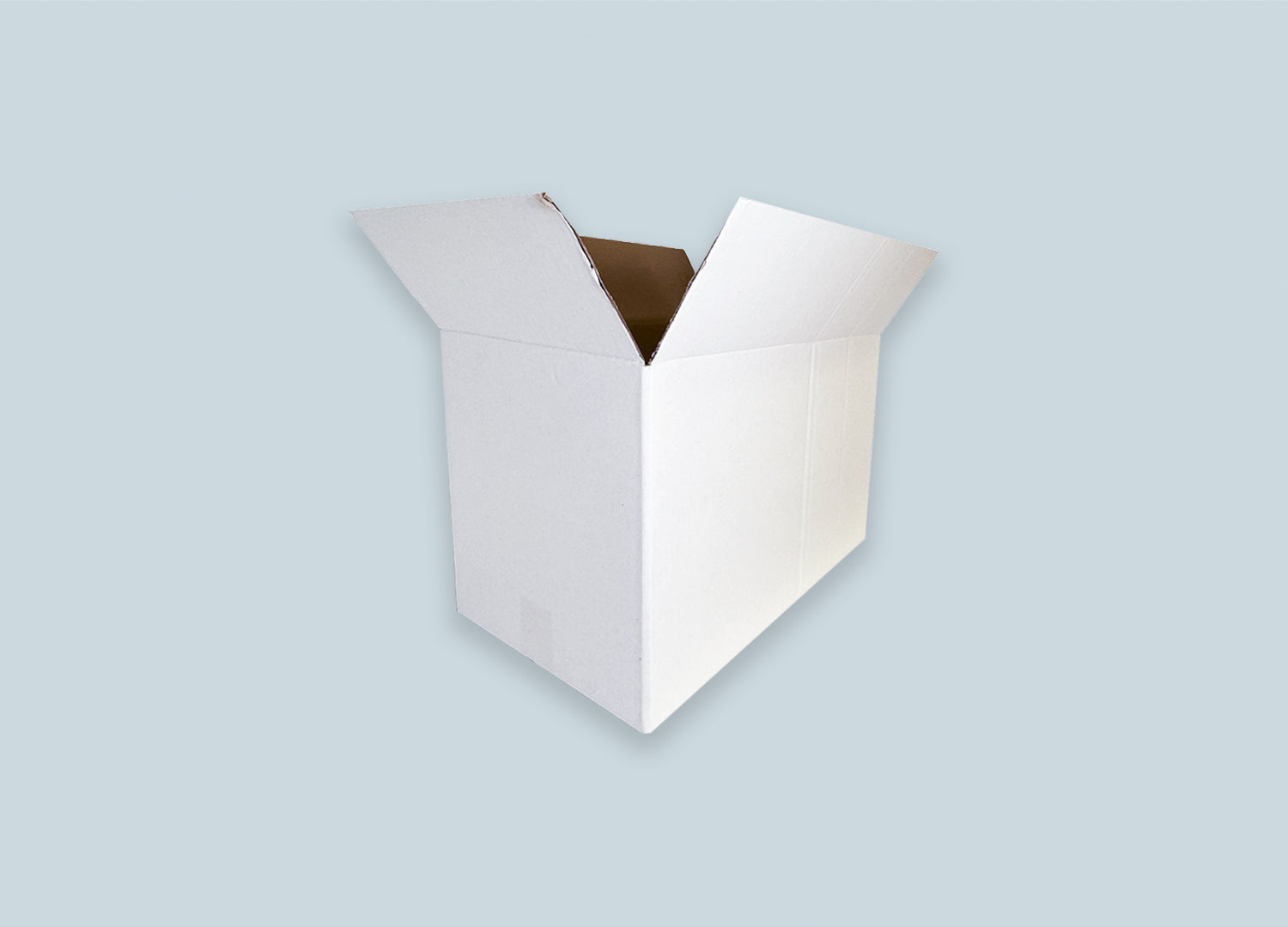 RSC Corrugated White Box Perspective View Open