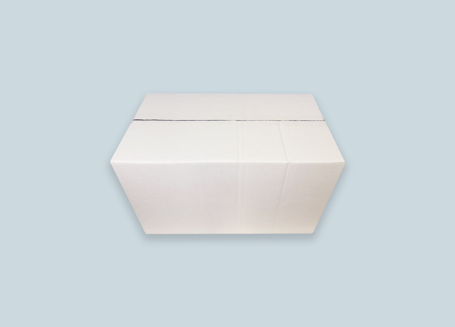 RSC Corrugated White Box Top View Closed