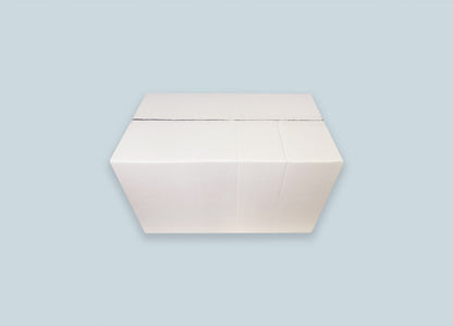 RSC Corrugated White Box Top View Closed