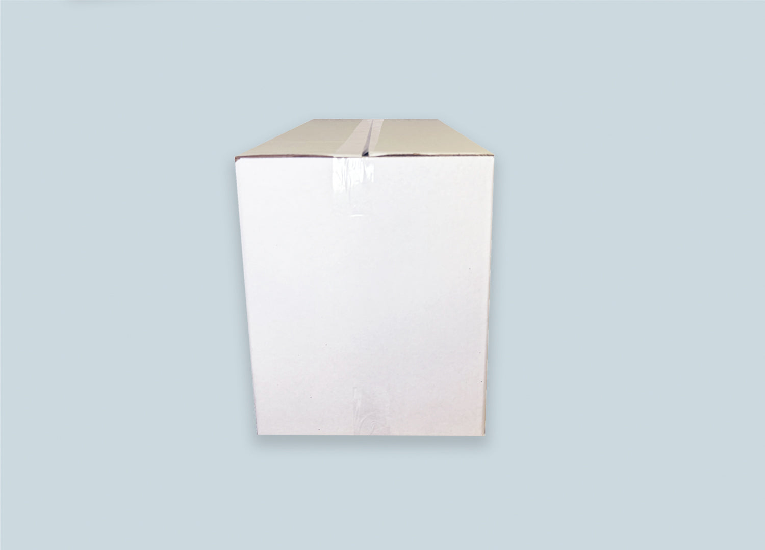 RSC Corrugated White Box Side View Closed